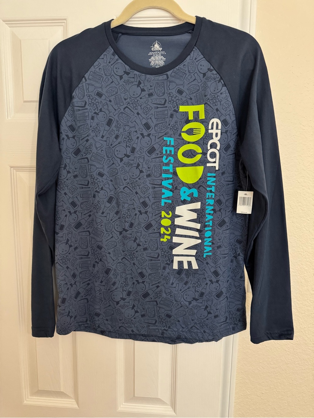 Disney Navy Long-Sleeve EPCOT Food & Wine Festival 2024 Tee